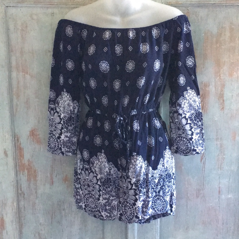 Shortcuts used off the shoulder romper